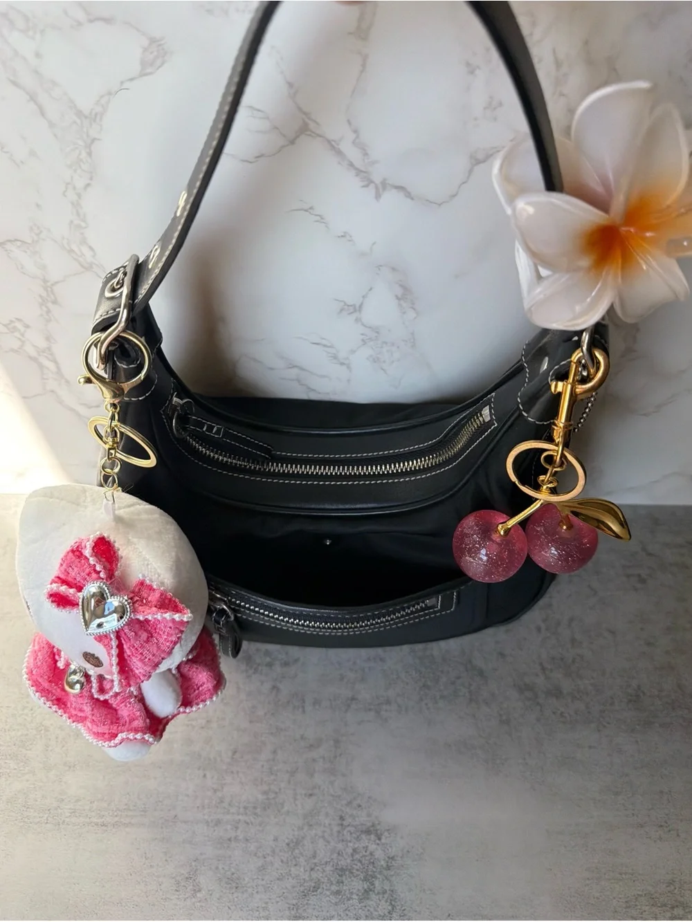 Black Coach Nylon Hobo Bag 🩰˚˖𓍢 🦢✧˚.🎀༘⋆